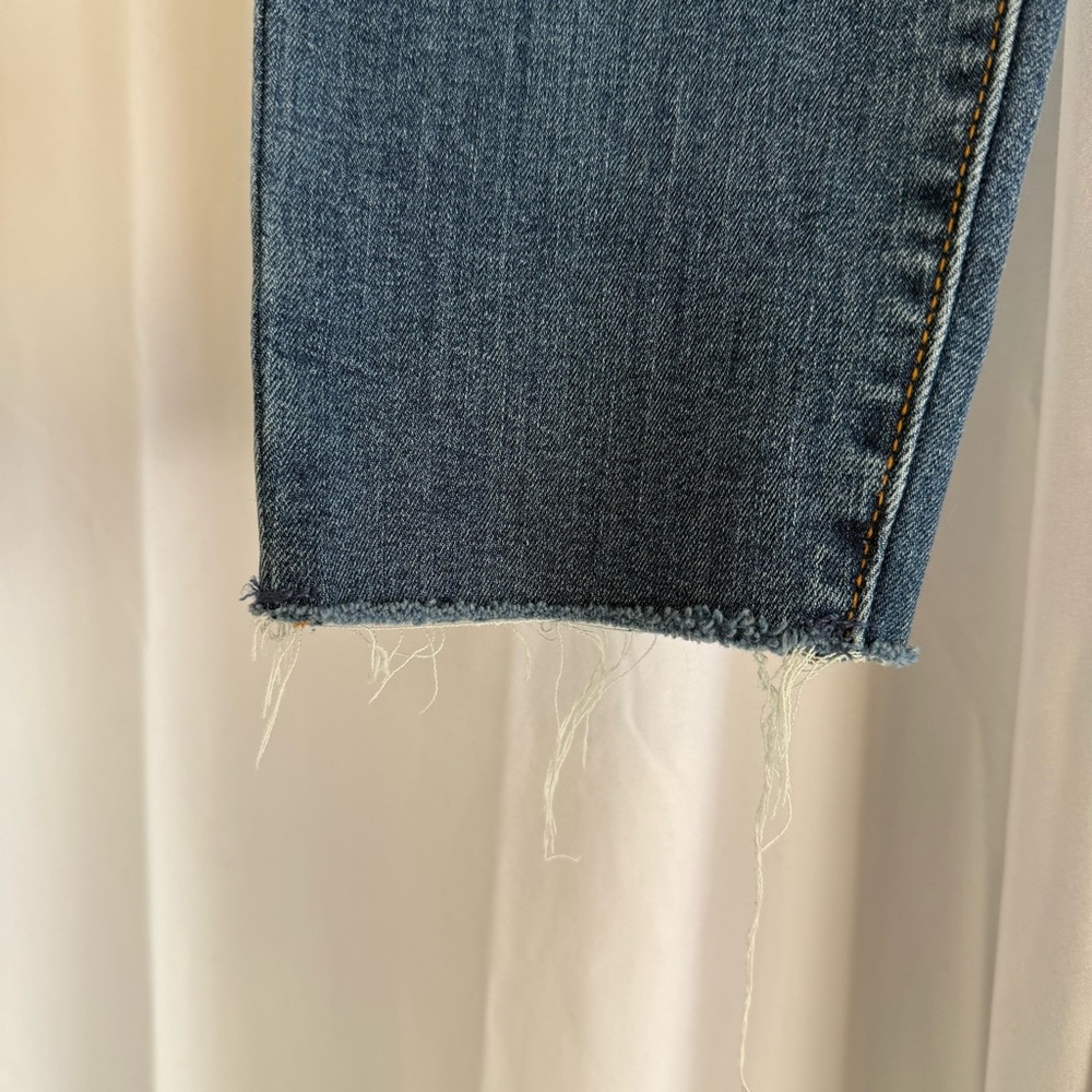 GAP High Rise Distressed Skinny Jeans Blue Ankle 30R - Picture 8 of 9